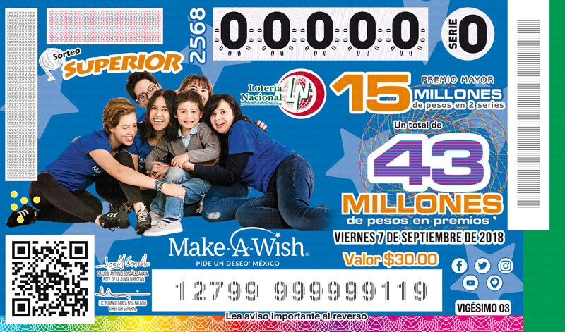 Make-A-Wish-México en los cachitos de la Lotería Nacional