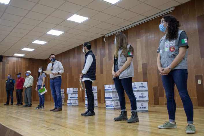 CADENA de la comunidad judía donó despensas en la alcaldía Cuauhtémoc